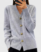 Leona | Women's Cozy Cardigan with Heart Buttons