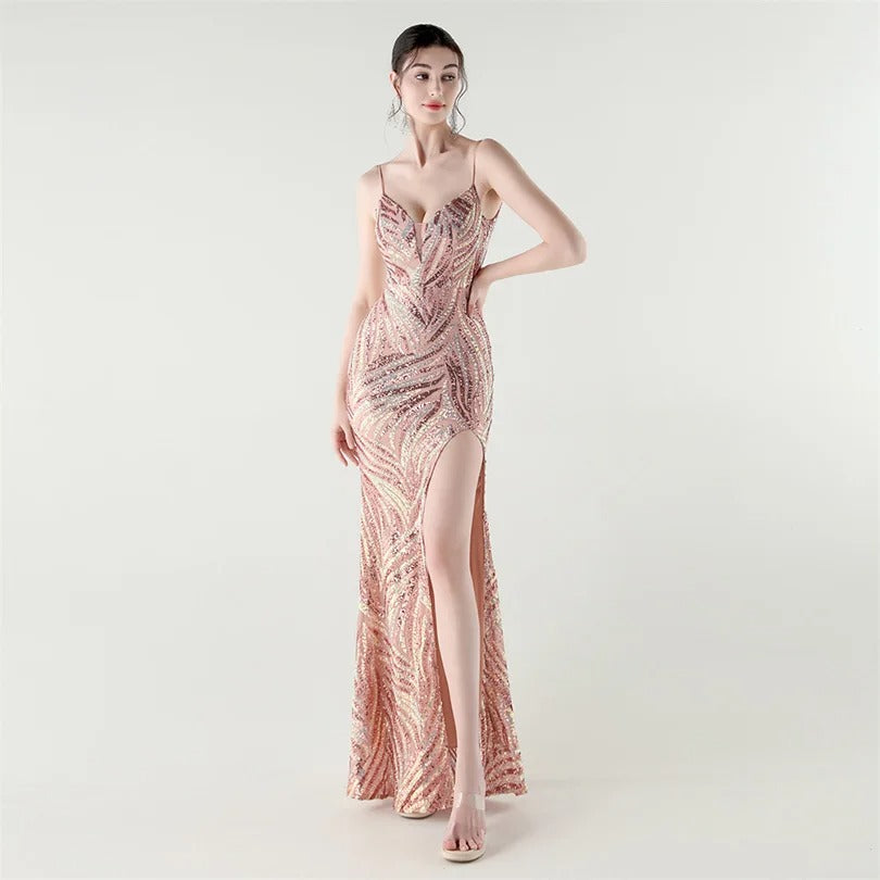 Liora - Women's Elegant Sequin Wedding Guest Dress