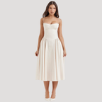 Livia | Women's Elegant Pleated Cocktail Midi Dress