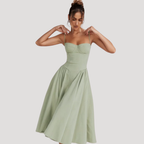 Livia | Women's Elegant Pleated Cocktail Midi Dress