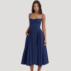 Livia | Women's Elegant Pleated Cocktail Midi Dress