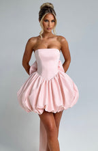Lorelei - Women's Satin Cocktail Dress with Bow Detail