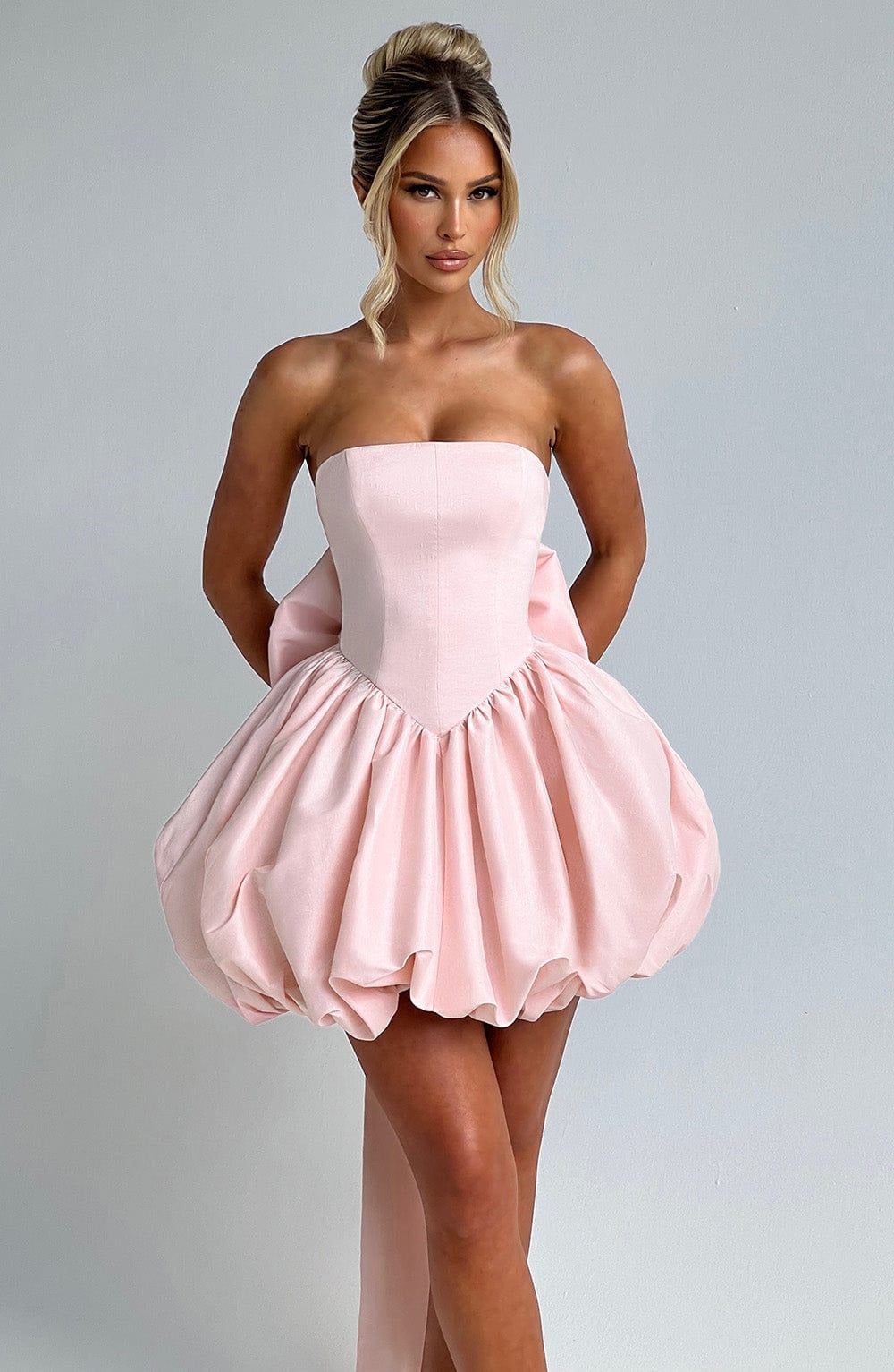 Lorelei - Women's Satin Cocktail Dress with Bow Detail