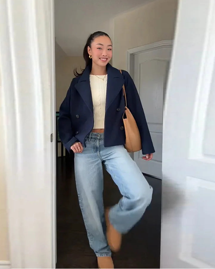 Margo - Women's Stylish Double-Breasted Pea Coat