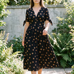 Marilla - Vintage Inspired Polka Dot Midi Dress