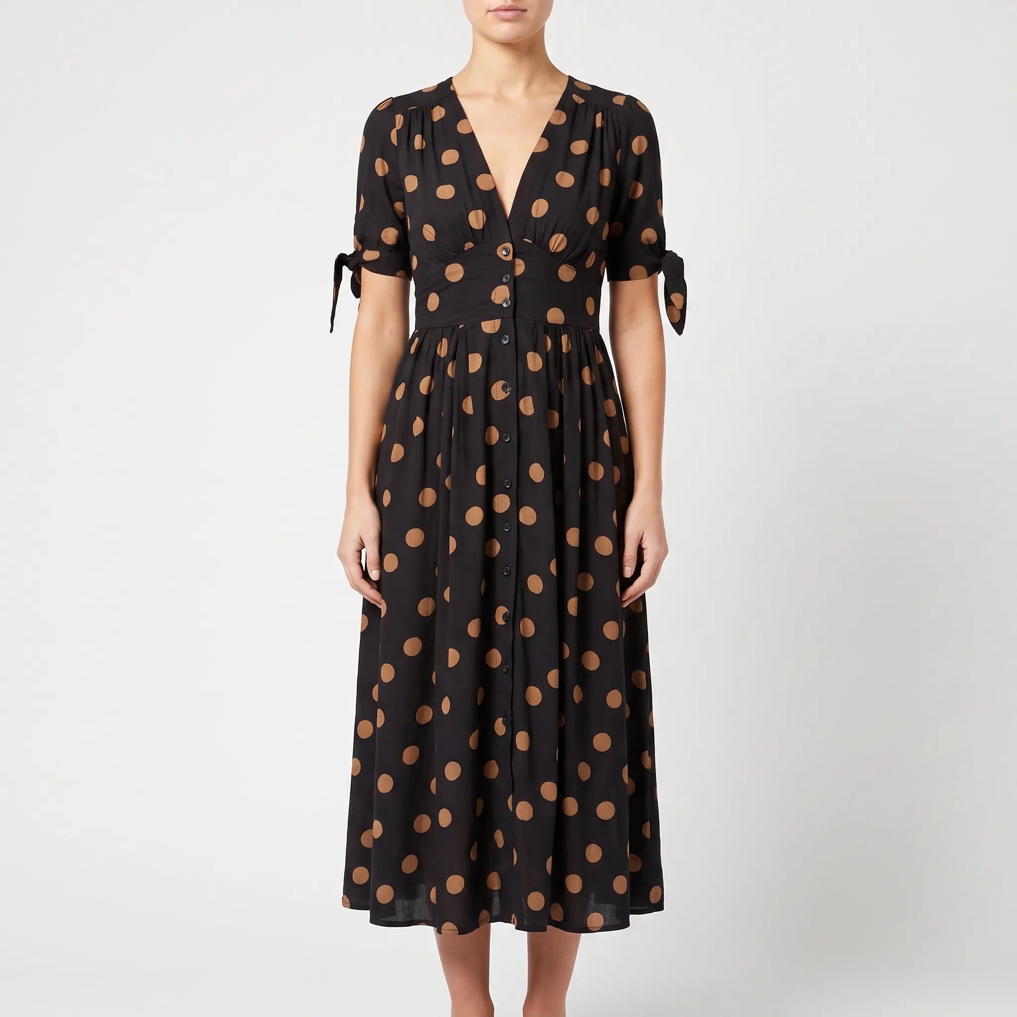 Marilla - Vintage Inspired Polka Dot Midi Dress