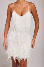 Marlowe | Women's Elegant Feathered Cocktail Dress