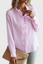 Marlowe | Women's Ruffle Blouse with Button Detail