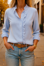 Marlowe | Women's Ruffled Button-Up Tunic