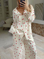 Meryl - Women's Heart Print Pajama Set