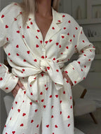 Meryl - Women's Heart Print Pajama Set