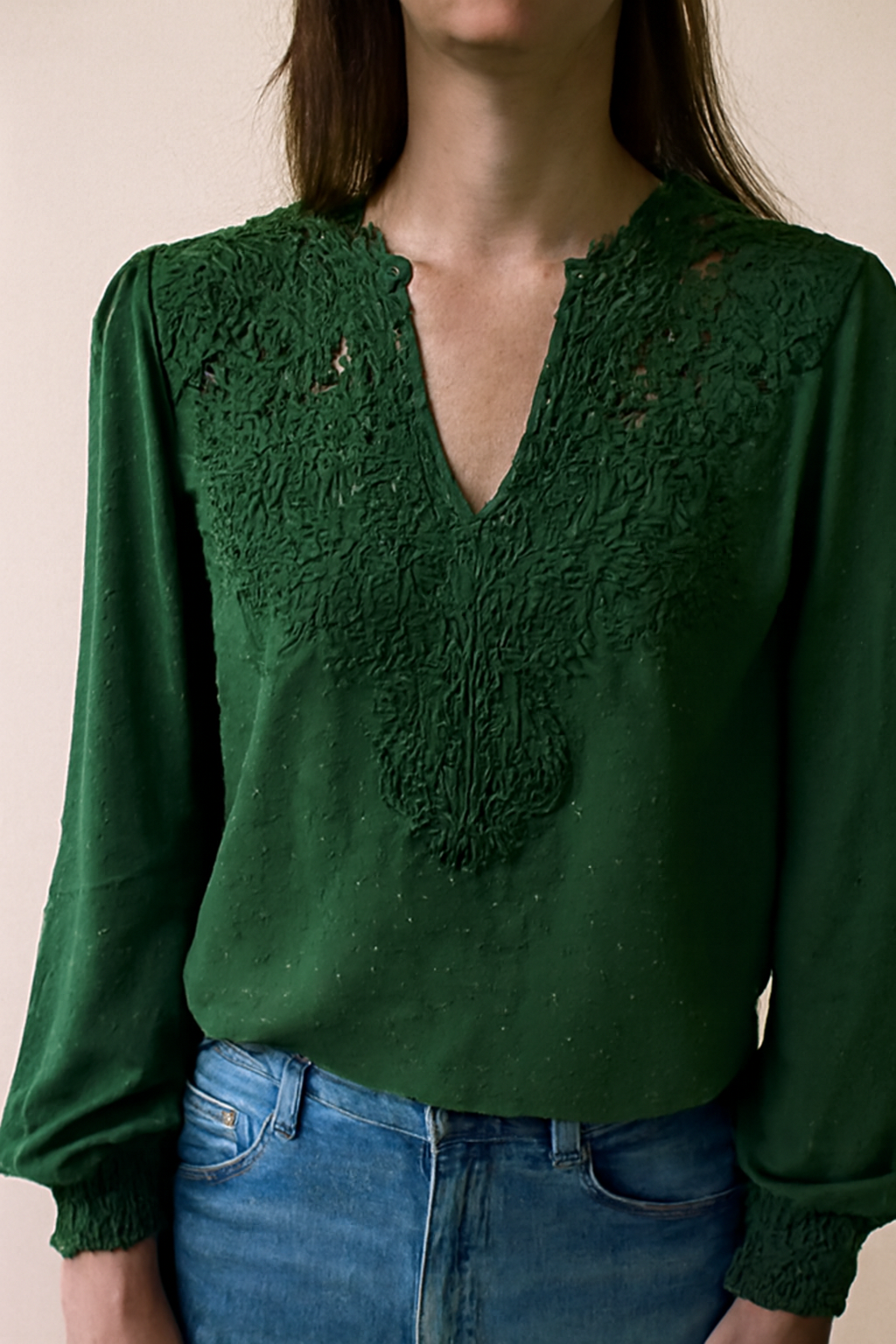 Mette | Women's Elegant Lace Detail Blouse