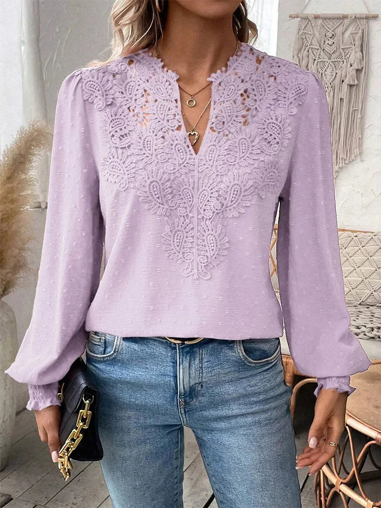 Mette | Women's Elegant Lace Detail Blouse