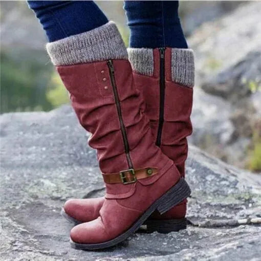 Nadia | Women's Knee-High Boots with Buckle Detail