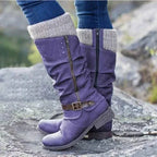 Nadia | Women's Knee-High Boots with Buckle Detail