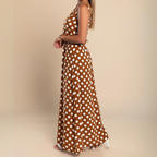 Nadia | Women's Polka Dot Maxi Dress with Sleeveless Design