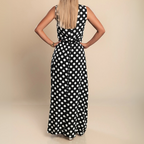 Nadia | Women's Polka Dot Maxi Dress with Sleeveless Design