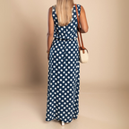 Nadia | Women's Polka Dot Maxi Dress with Sleeveless Design