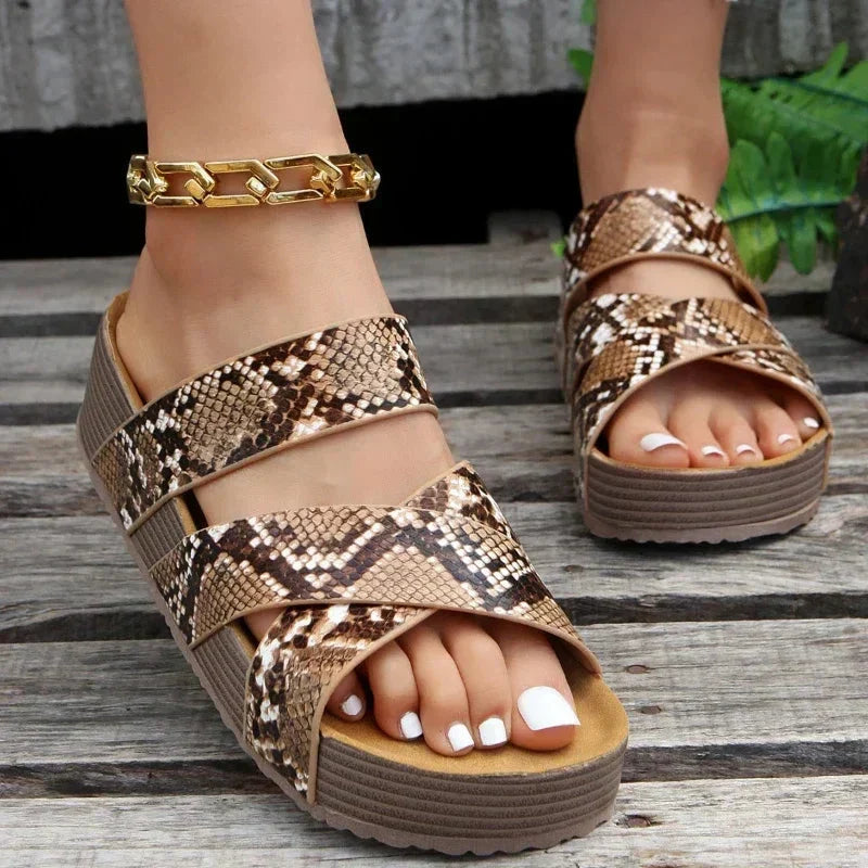 Marlowe | Women's Platform Slide Sandals with Braided Straps