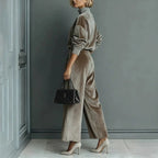 Nia - Women's Chic Loungewear Set with Pleated Pants