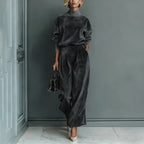 Nia - Women's Chic Loungewear Set with Pleated Pants