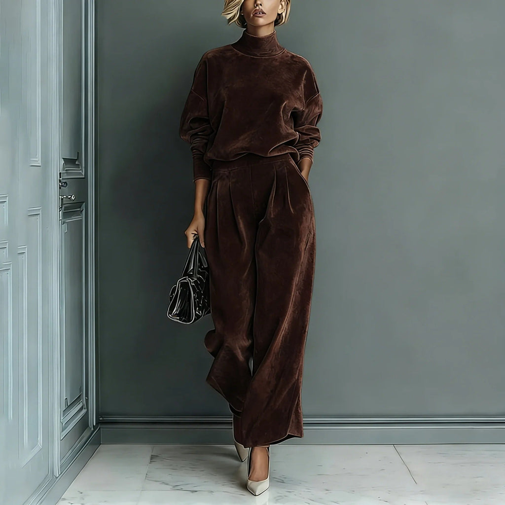 Nia - Women's Chic Loungewear Set with Pleated Pants