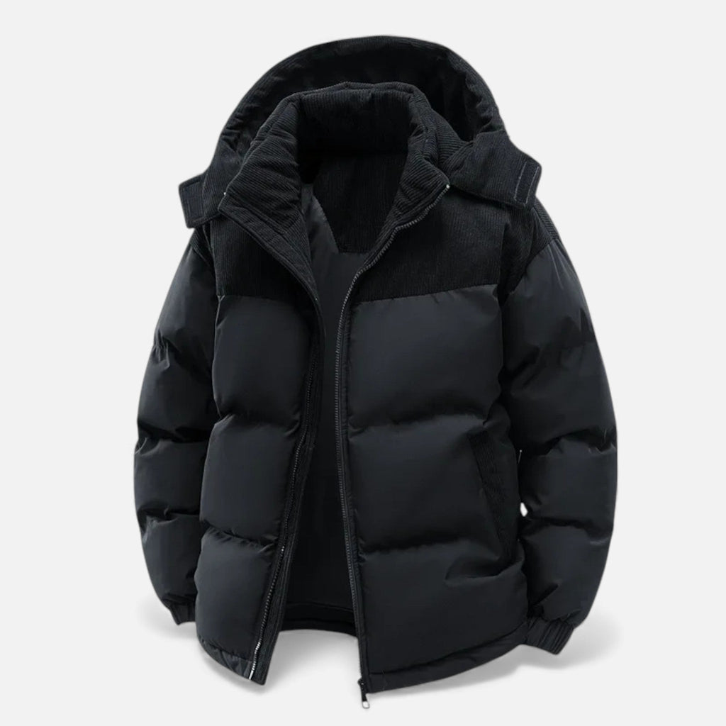 Niall - Men's Classic Corduroy-Trimmed Puffer Jacket