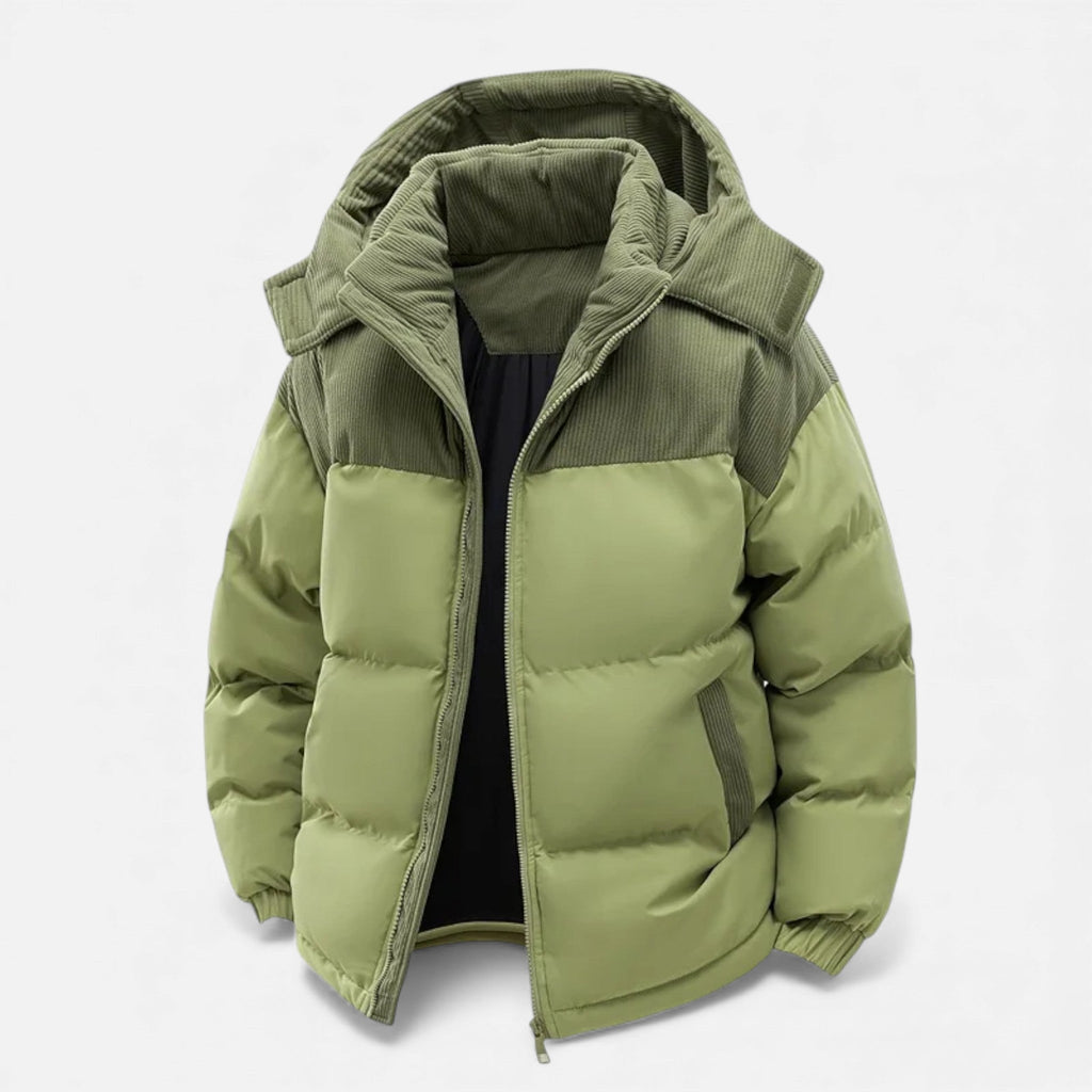 Niall - Men's Classic Corduroy-Trimmed Puffer Jacket