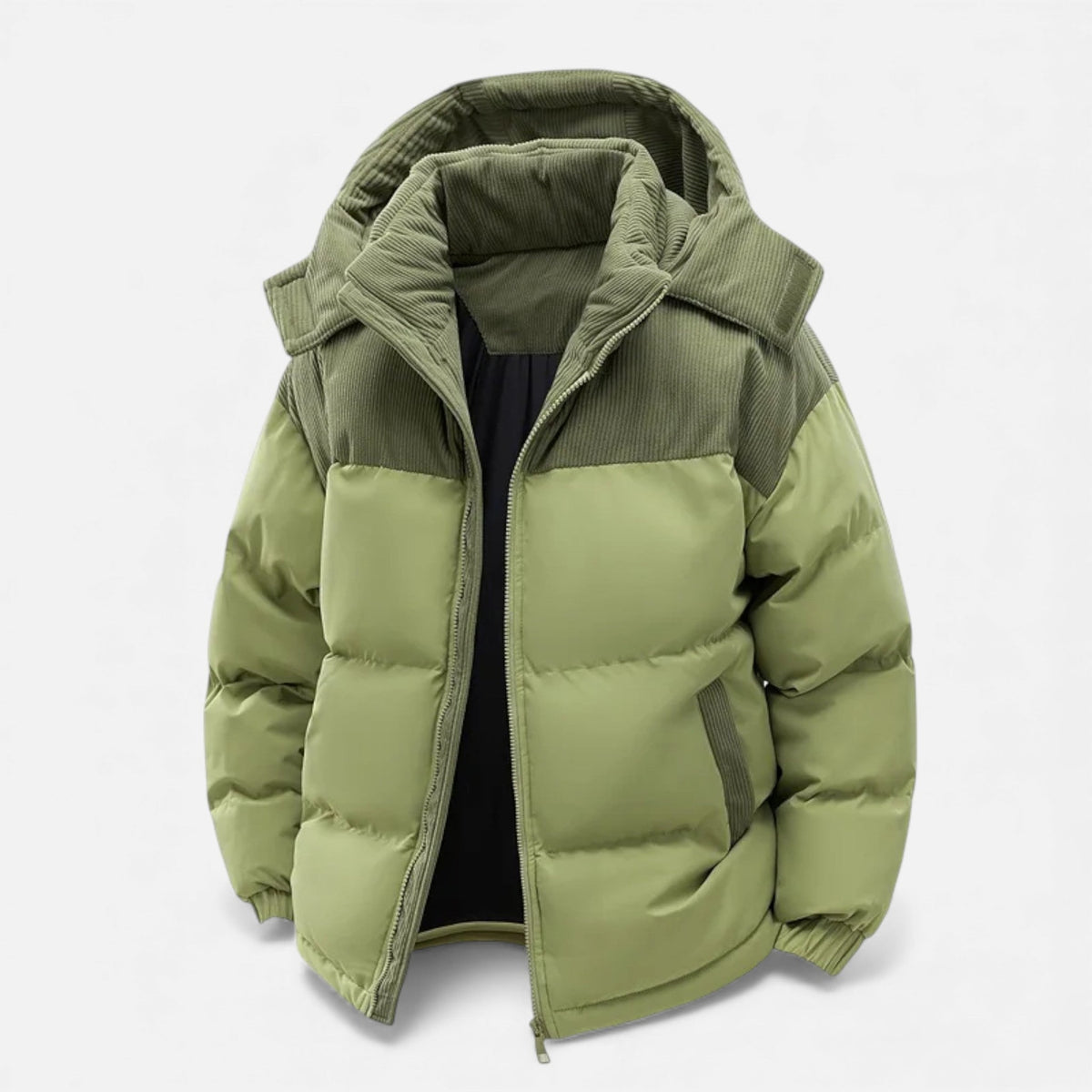 Niall - Men's Classic Corduroy-Trimmed Puffer Jacket