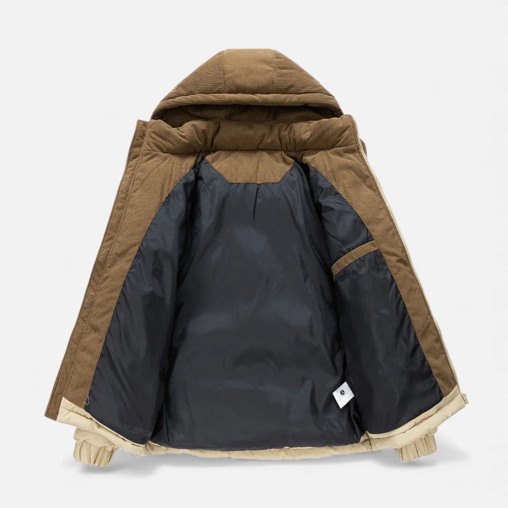 Niall - Men's Classic Corduroy-Trimmed Puffer Jacket