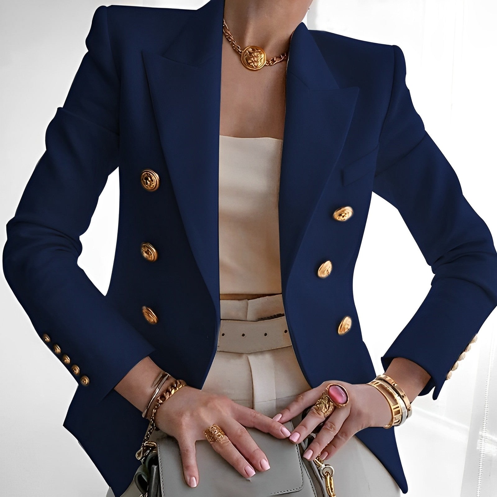 Nicolette | Women's Chic Double-Breasted Blazer Trousers Set