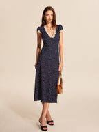 Nola | Women's Elegant Polka Dot Midi Dress