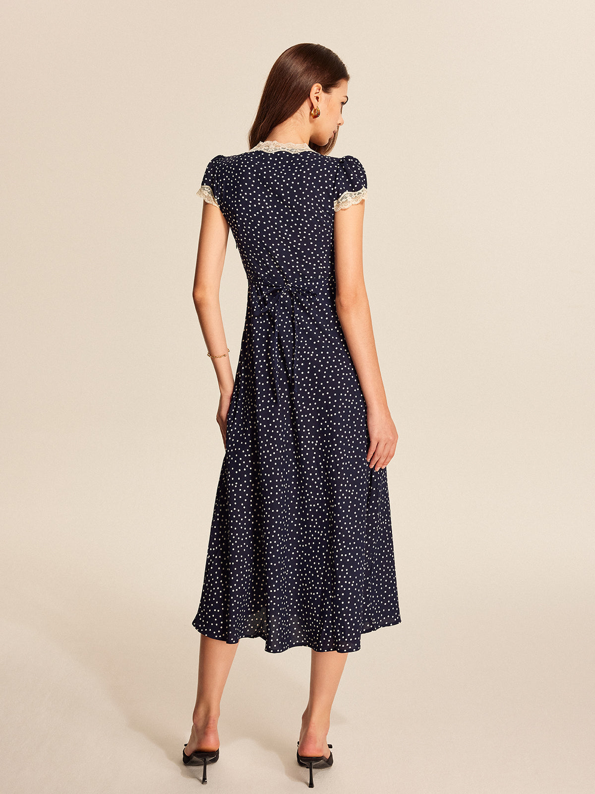 Nola | Women's Elegant Polka Dot Midi Dress