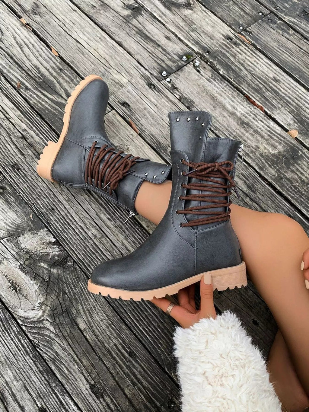 Nola - Women's Lace-Up Calf Boots