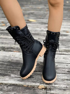Nola - Women's Lace-Up Calf Boots