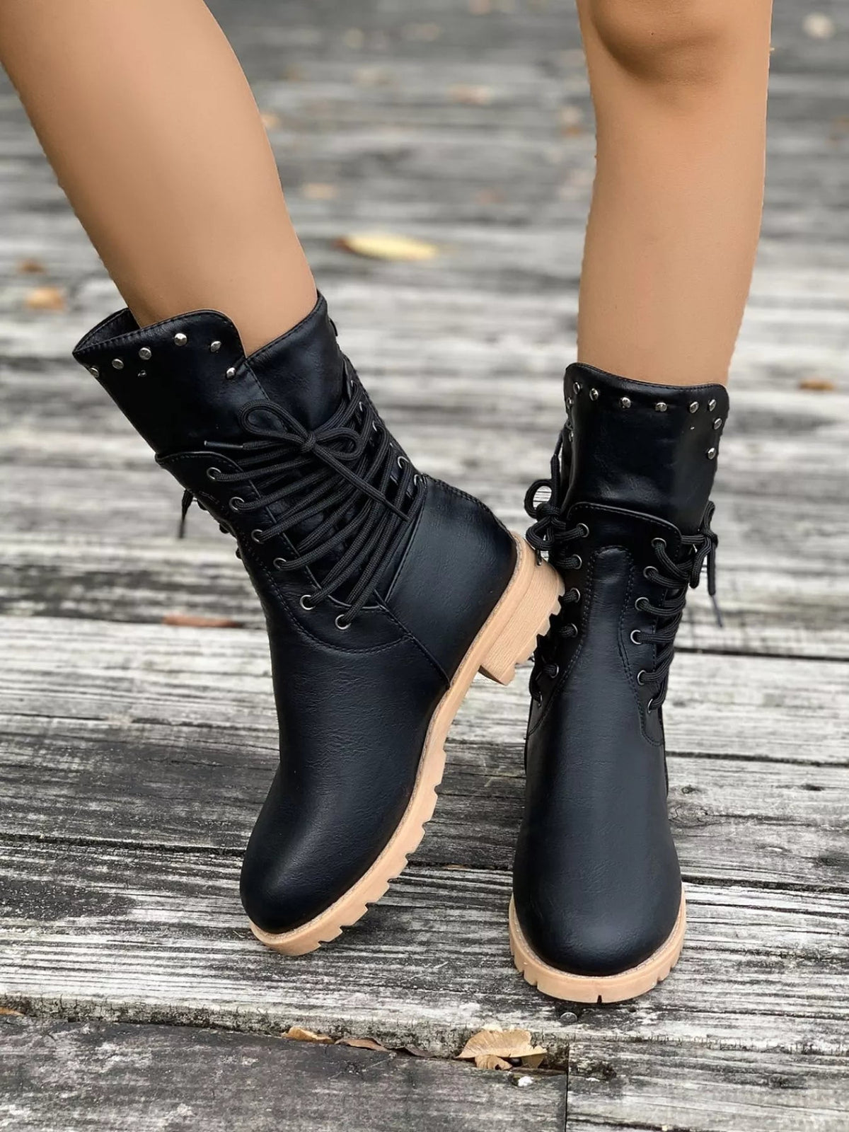 Nola - Women's Lace-Up Calf Boots