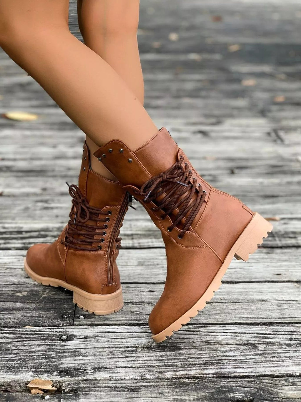 Nola - Women's Lace-Up Calf Boots