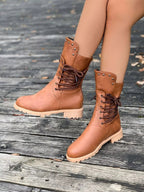 Nola - Women's Lace-Up Calf Boots
