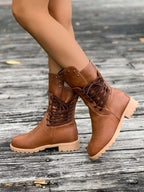 Nola - Women's Lace-Up Calf Boots