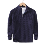 Nolan - Men's Classic Cable Knit Quarter Zip Sweater