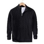 Nolan - Men's Classic Cable Knit Quarter Zip Sweater