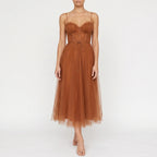 Novalie - Structured Bodice Corset Midi Dress