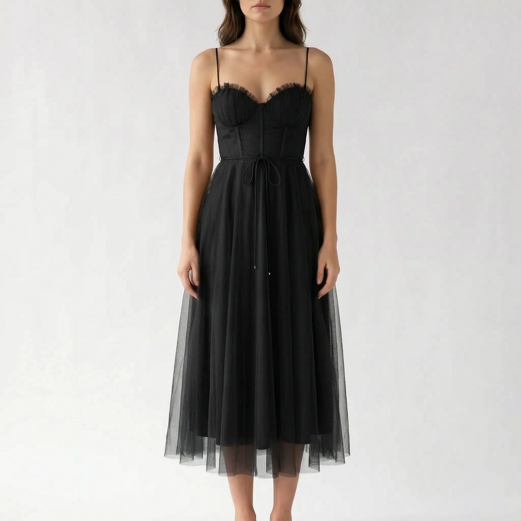 Novalie - Structured Bodice Corset Midi Dress