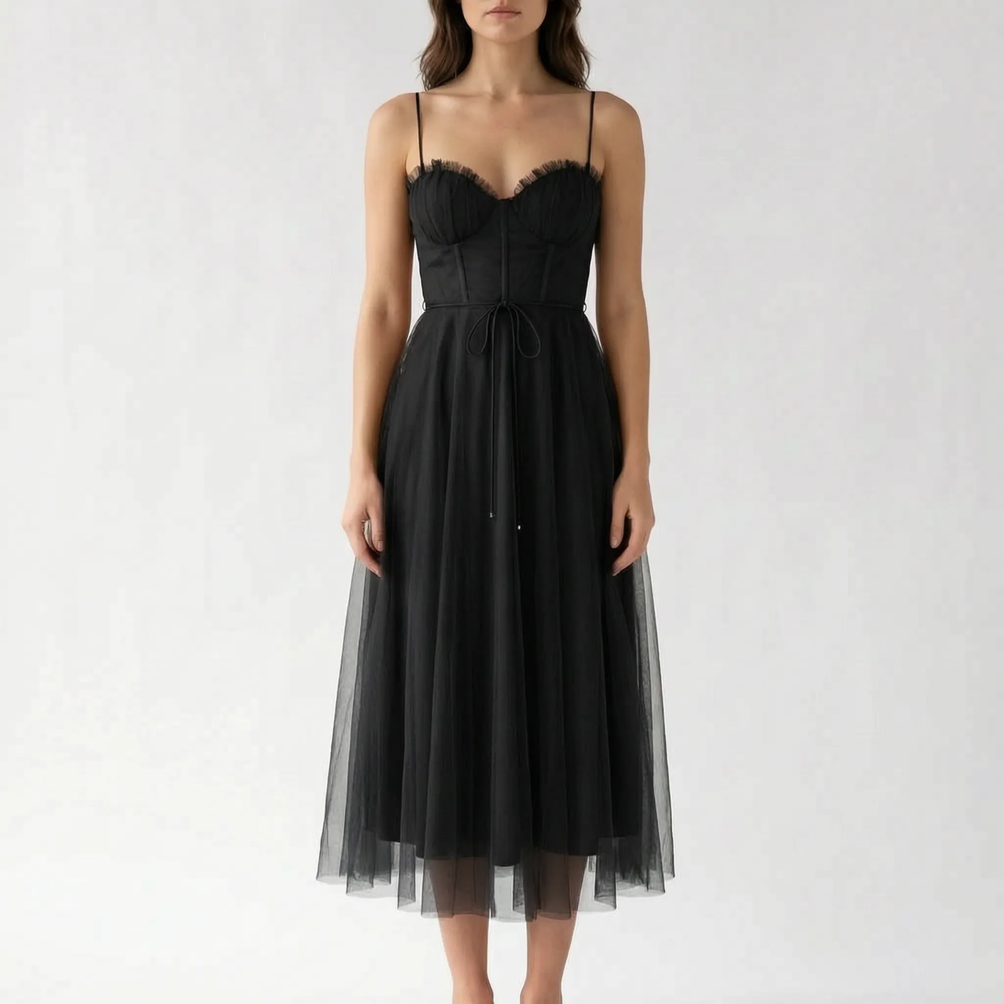 Novalie - Structured Bodice Corset Midi Dress