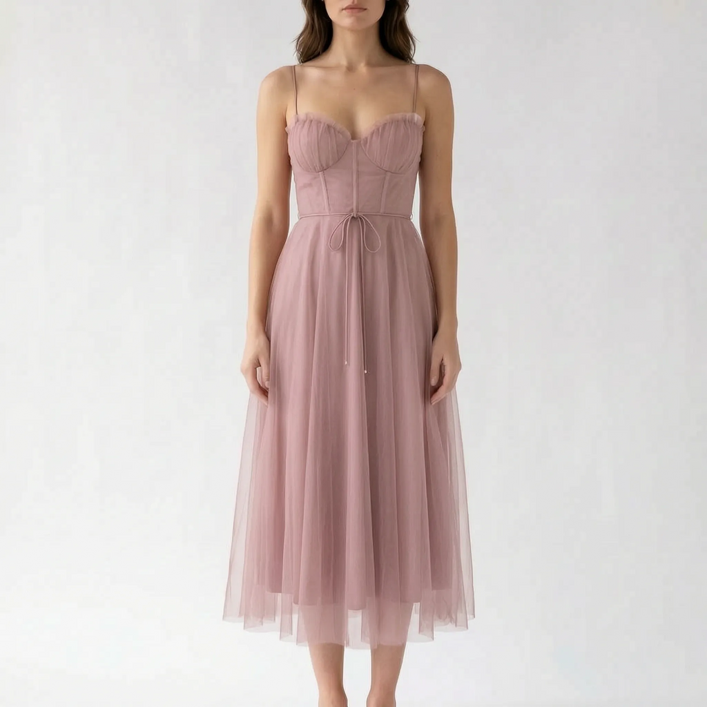 Novalie - Structured Bodice Corset Midi Dress