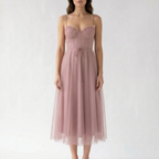 Novalie - Structured Bodice Corset Midi Dress