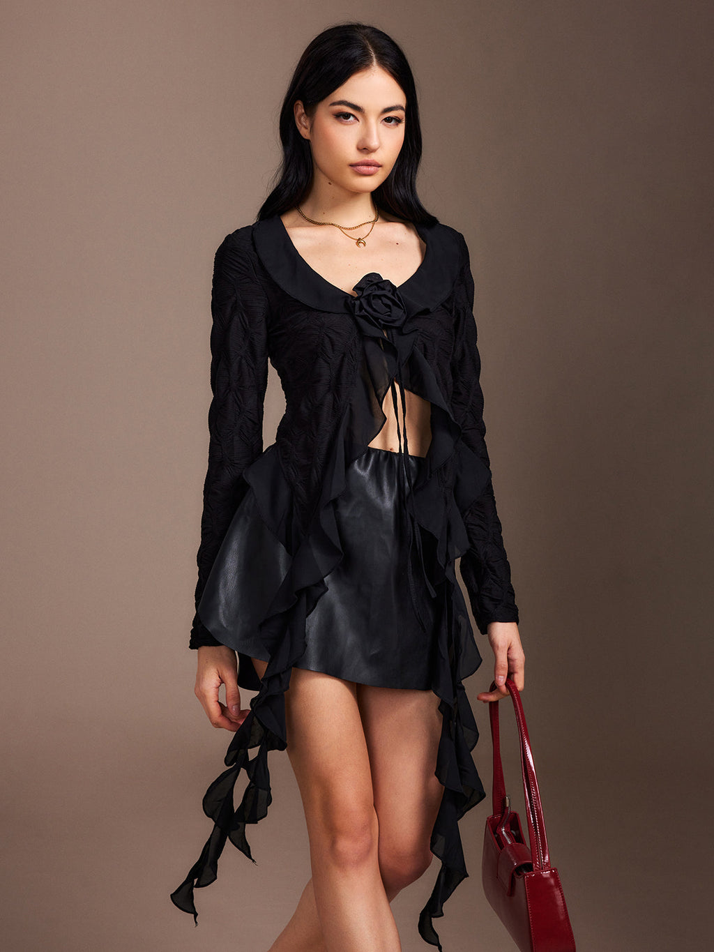 Nyla | Women's Chic Ruffle Going Out Top
