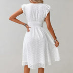 Jolene | Women's Elegant Eyelet Midi Sundress