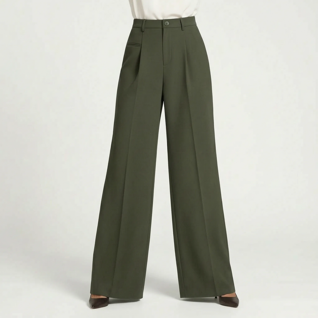 Pleatera - High Waist Pleated Trousers