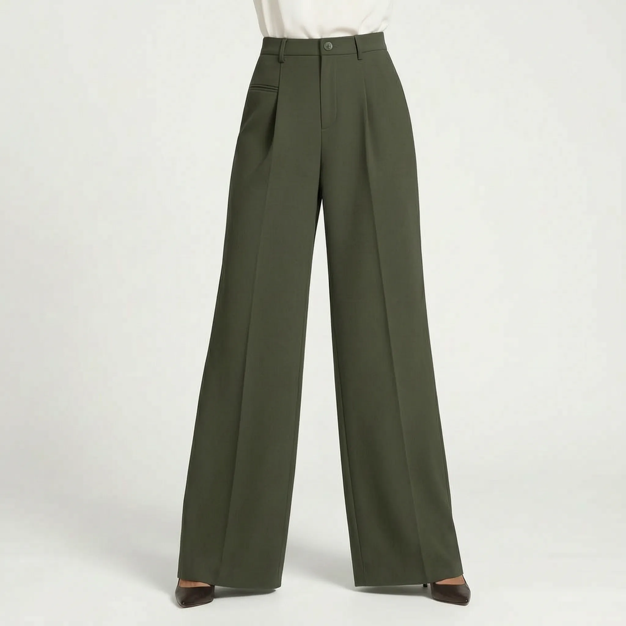 Pleatera - High Waist Pleated Trousers